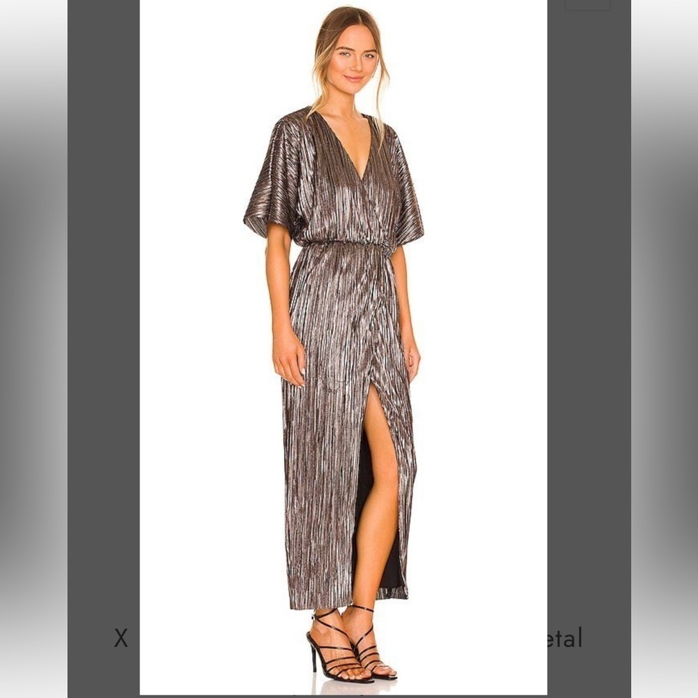 New! REVOLVE House Of Harlow 1960 Sabrina Dress in Gunmetal Stretch ✨ XS NWT